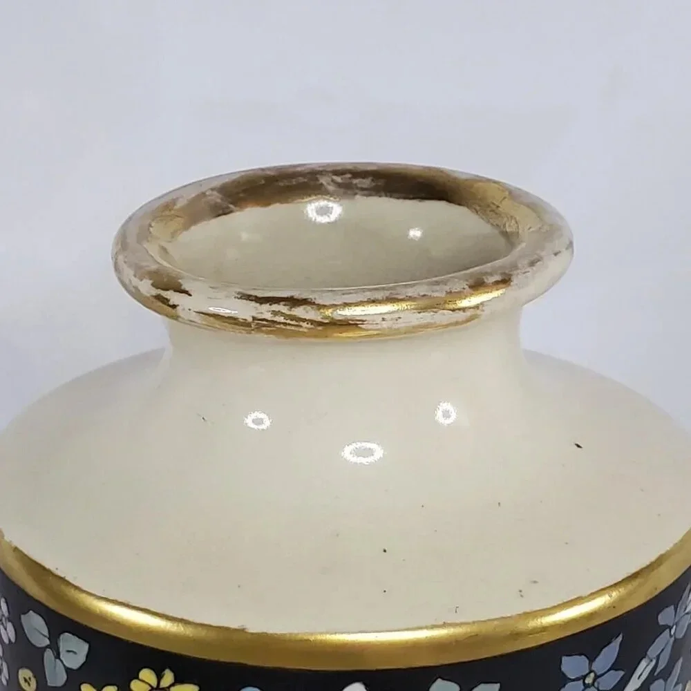 Antique J.H. Stouffer Hand Painted Floral  Vase Art Nouveau 8.5
